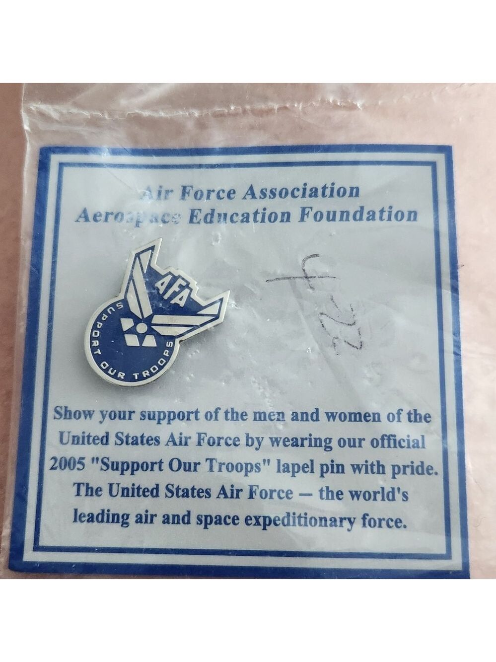 NWT 1980's Air Force Association Lapel Pin USAF Aerospace Education Foundation
